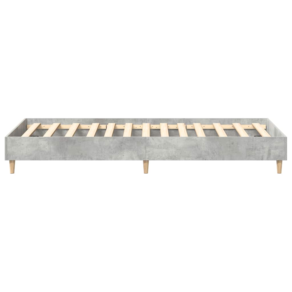 Bed Frame No Mattress Concrete Grey 75x190 cm Small Single Engineered Wood